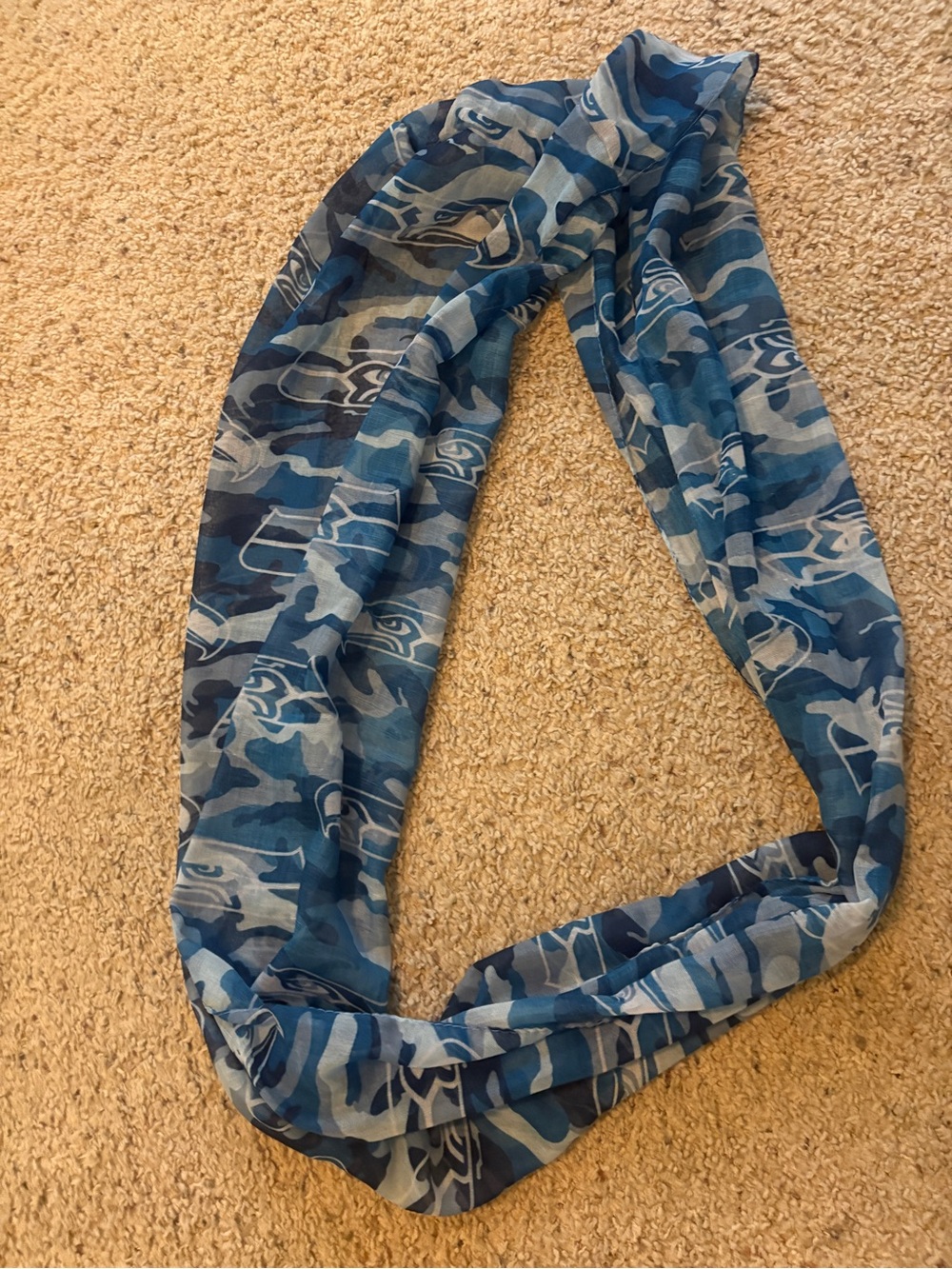 Blue Seahawks Camo Infinity Scarf
